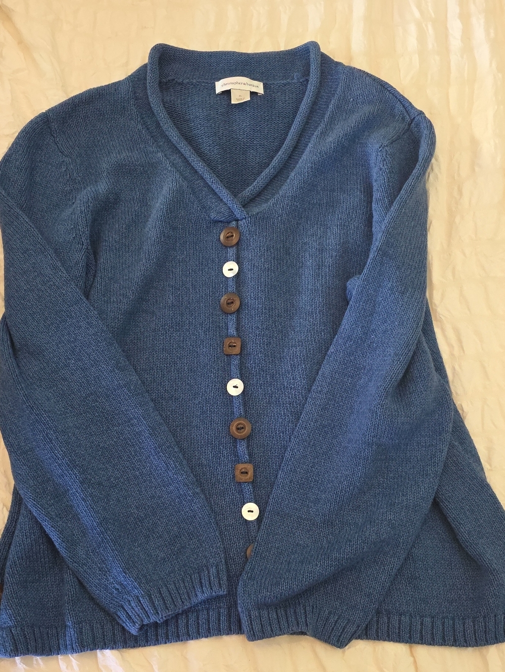Christopher Banks Blue Women's V‑Neck Button Cardigan Sweater